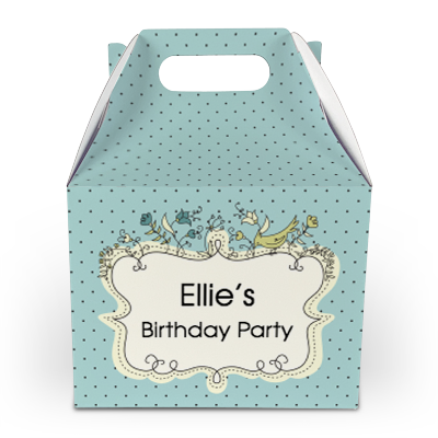 dotty floral border party boxes