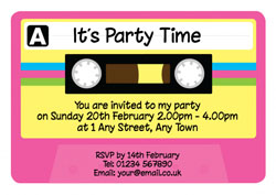 80's cassette tape party invitations