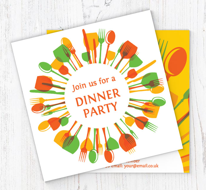 Join Us For a Dinner Party Invitations | Personalise Online Plus Free
