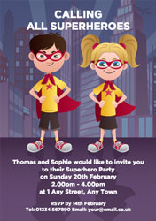 superhero joint birthday party invitations