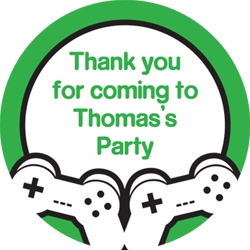 green gaming party stickers
