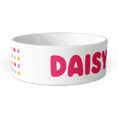 personalised bright dots pet bowl