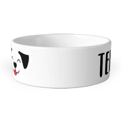 personalised happy dog pet bowl