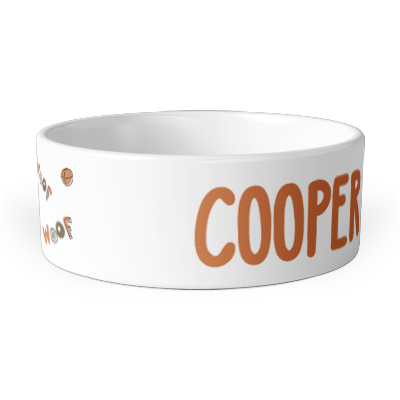 personalised woof pet bowl