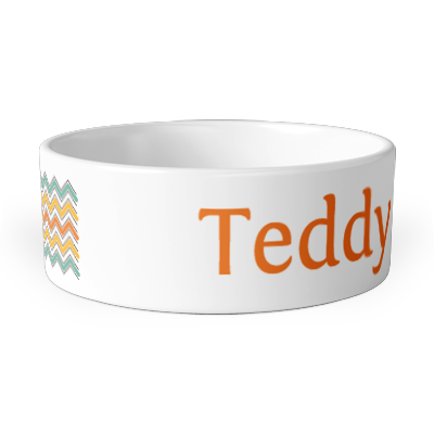 personalised zig zag pet bowl