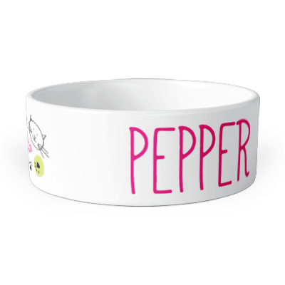 personalised cartoon cats pet bowl