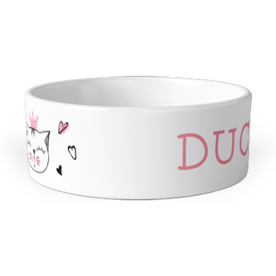 personalised cat princess pet bowl