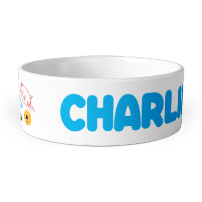 personalised cartoon meow pet bowl