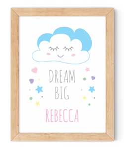 personalised dream big framed wall art