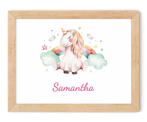 personalised unicorn framed wall art