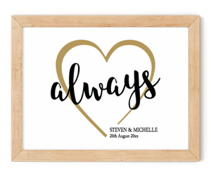 personalised love always framed wall art