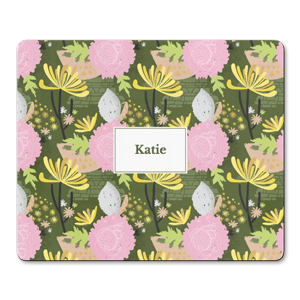 personalised verdant chrynsanthemum tea placemats