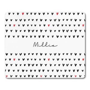 personalised inky doodle hearts placemats
