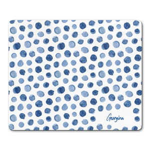 personalised indigo circles placemats