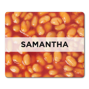 personalised baked beans placemats