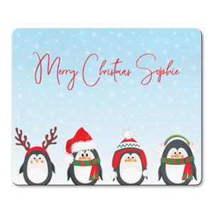 personalised christmas penguins placemats