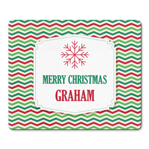 personalised green and red stripes placemats