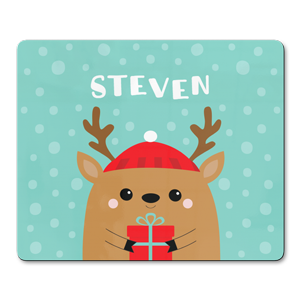personalised reindeer with present placemats