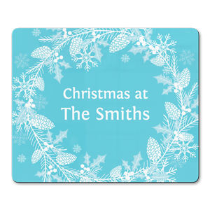personalised white wreath placemats