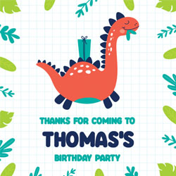 dinosaur birthday party thank you cards