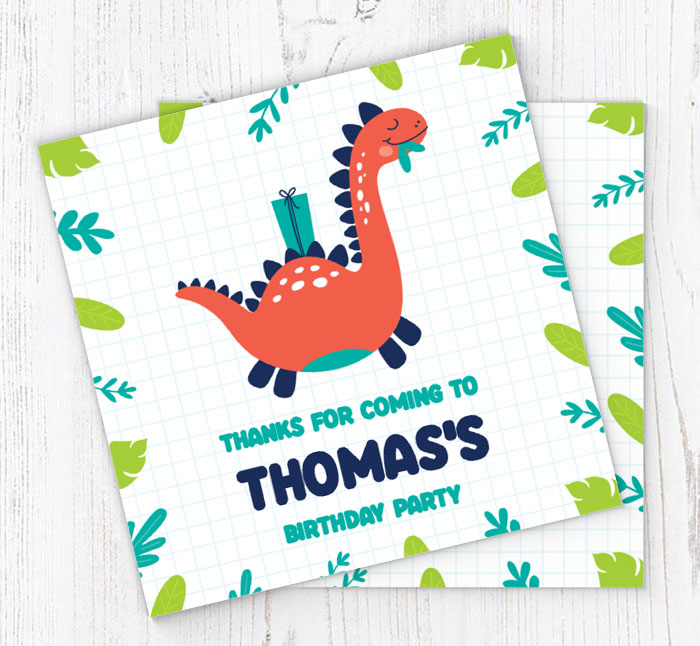dinosaur birthday party thank you cards