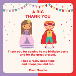 princess and superhero thank yous