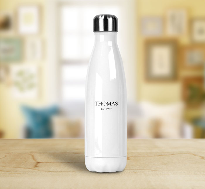 personalised established in insulated water bottle