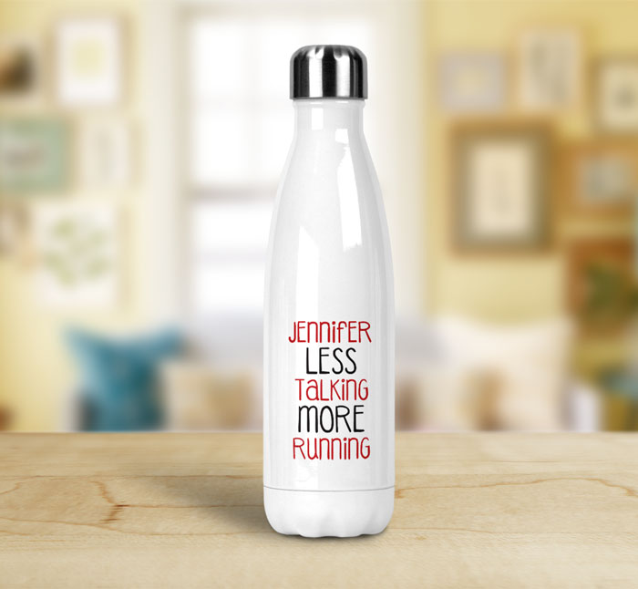 personalised less talking insulated water bottle