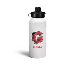 personalised letter g doodle sports water bottle