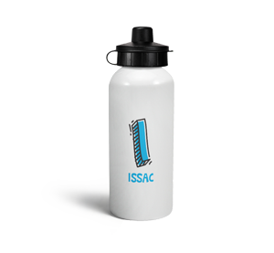 personalised letter i doodle sports water bottle