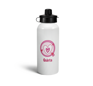 personalised hearts letter q sports water bottle