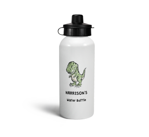 personalised tyrannosaurus sketch sports water bottle