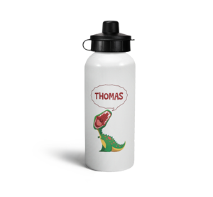 personalised dinosaur roar sports water bottle