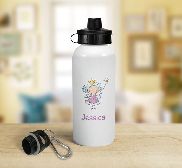 personalised fairy sports water bottle