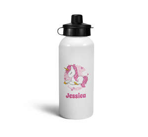 personalised unicorn sports water bottle