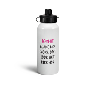 personalised wake up sports water bottle
