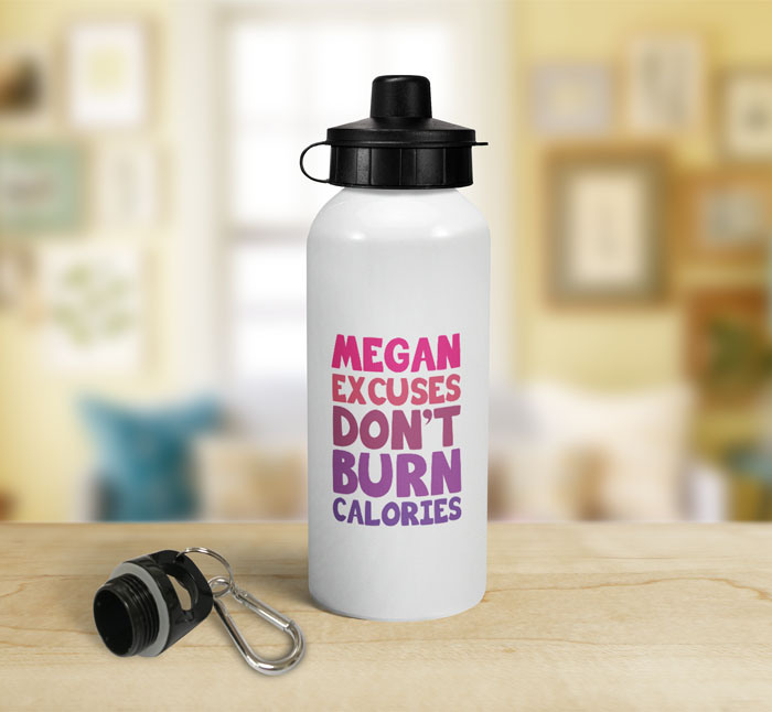 personalised excuses dont sports water bottle