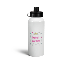 personalised princess crown sports water bottle