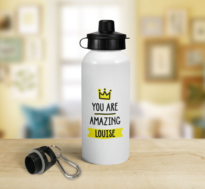 personalised you are amazing sports water bottle