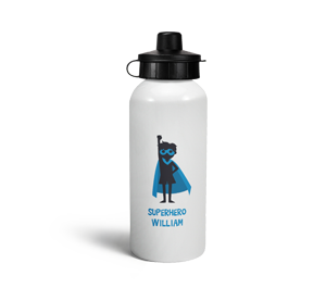 personalised boys superhero sports water bottle